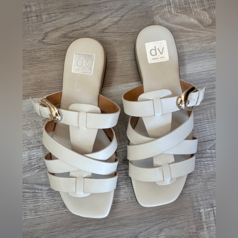 DV by Dolce Vita Medina Strappy Slide Sandal — Ivory Bone — Women’s Size 9 NWOT - Picture 4 of 9